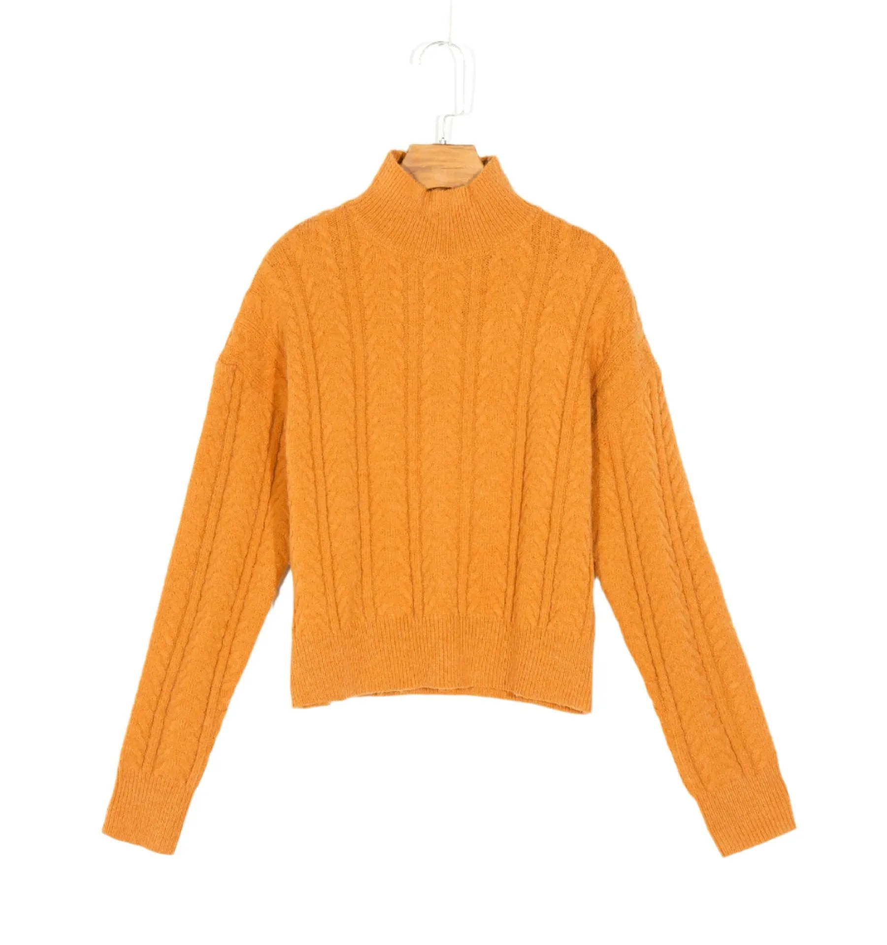 Cable Knit Long Sleeve Turtleneck Sweater