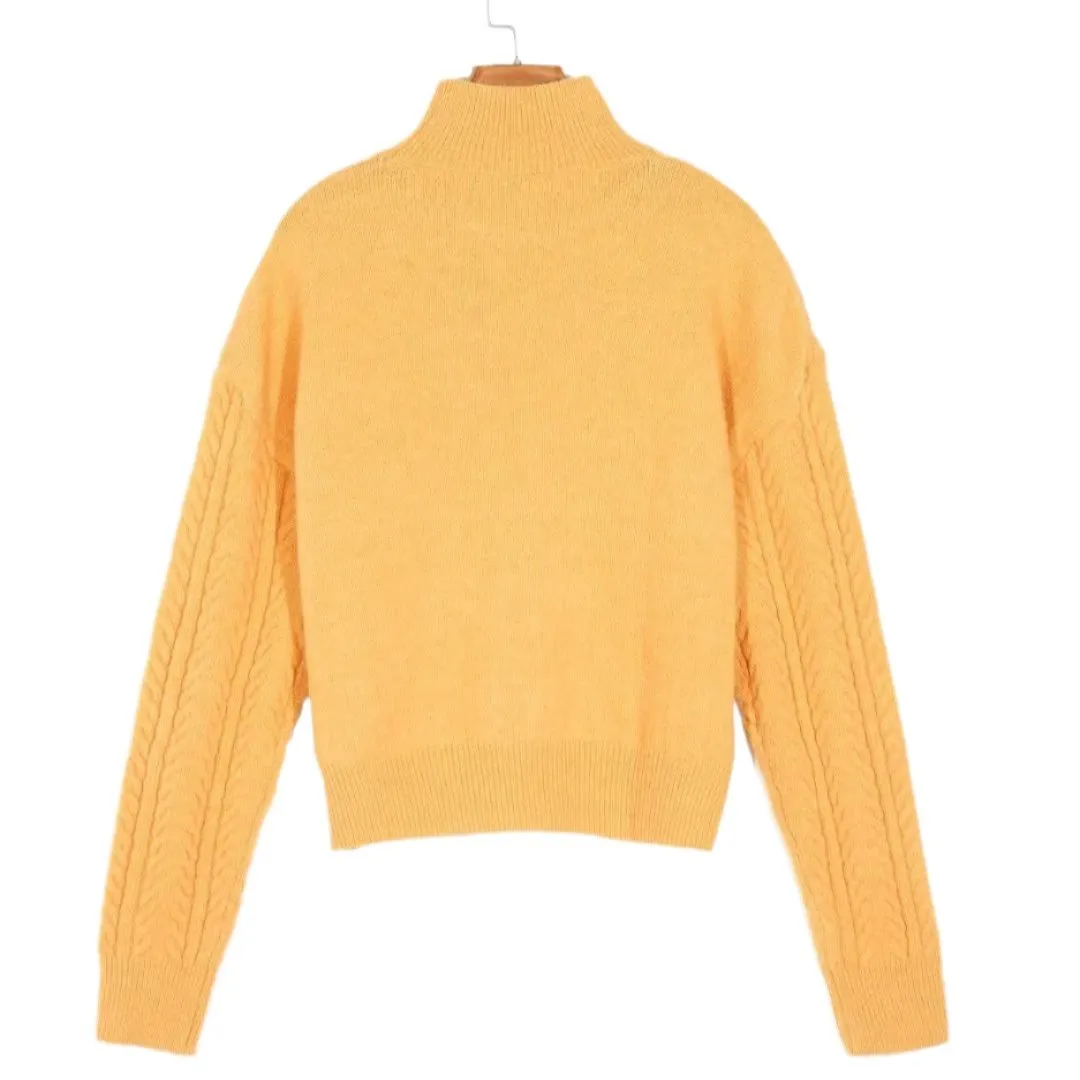 Cable Knit Long Sleeve Turtleneck Sweater