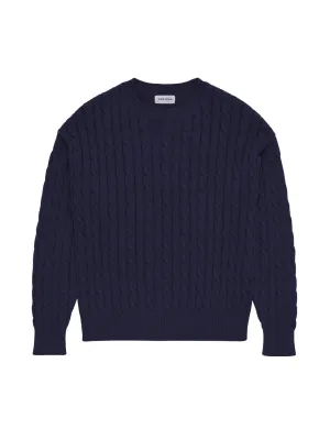 Cable Knit Sweater Navy
