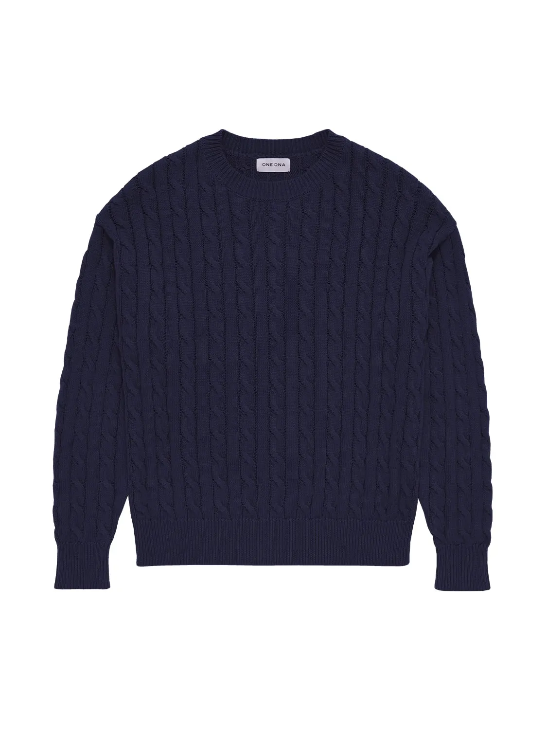 Cable Knit Sweater Navy