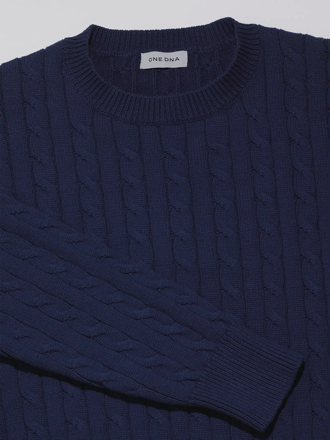 Cable Knit Sweater Navy
