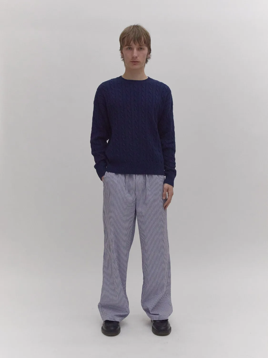 Cable Knit Sweater Navy