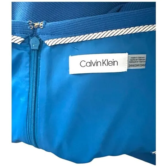 Calvin Klein Womens Blue Pencil Skirt Plus Size 24 W Workwear NWT