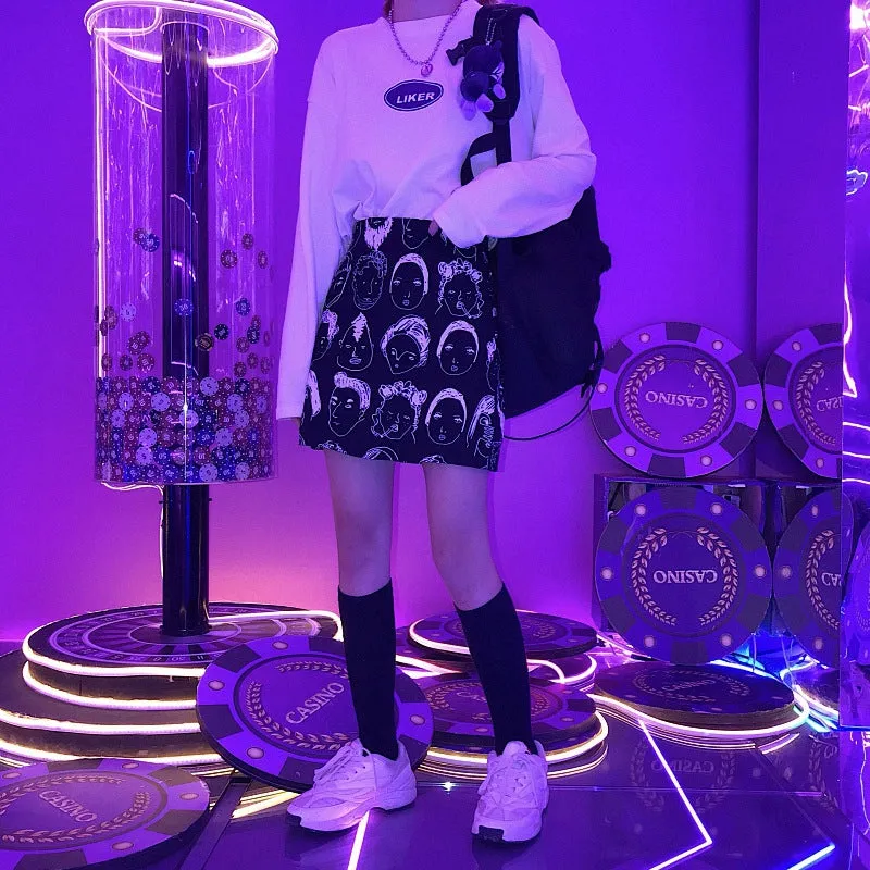 “CARTOON PRINTING” A-LINE SKIRT W040502