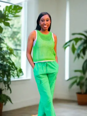 Cassidy Cargo Style Pants- Green