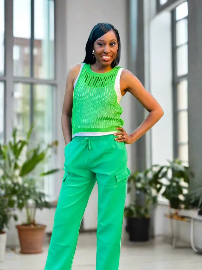 Cassidy Cargo Style Pants- Green