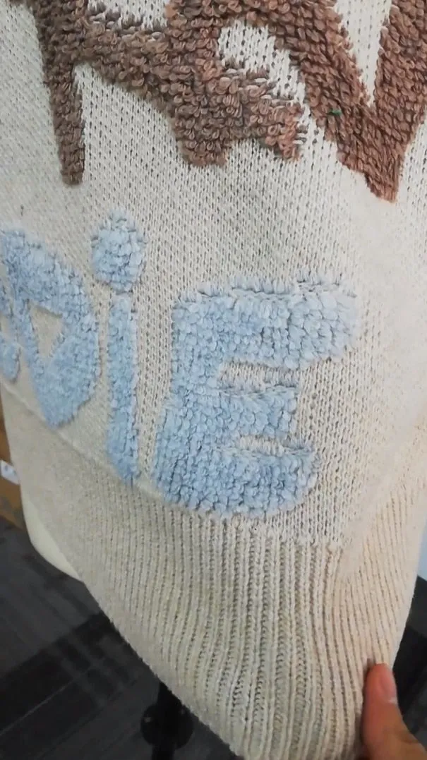 Casual Oversize Letter Print Cardigan Sweater Female Thick Warm Outwear