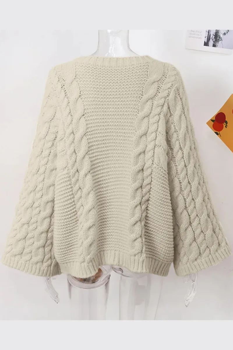 Casual Solid Color Weave O Neck Sweaters(3 Colors)