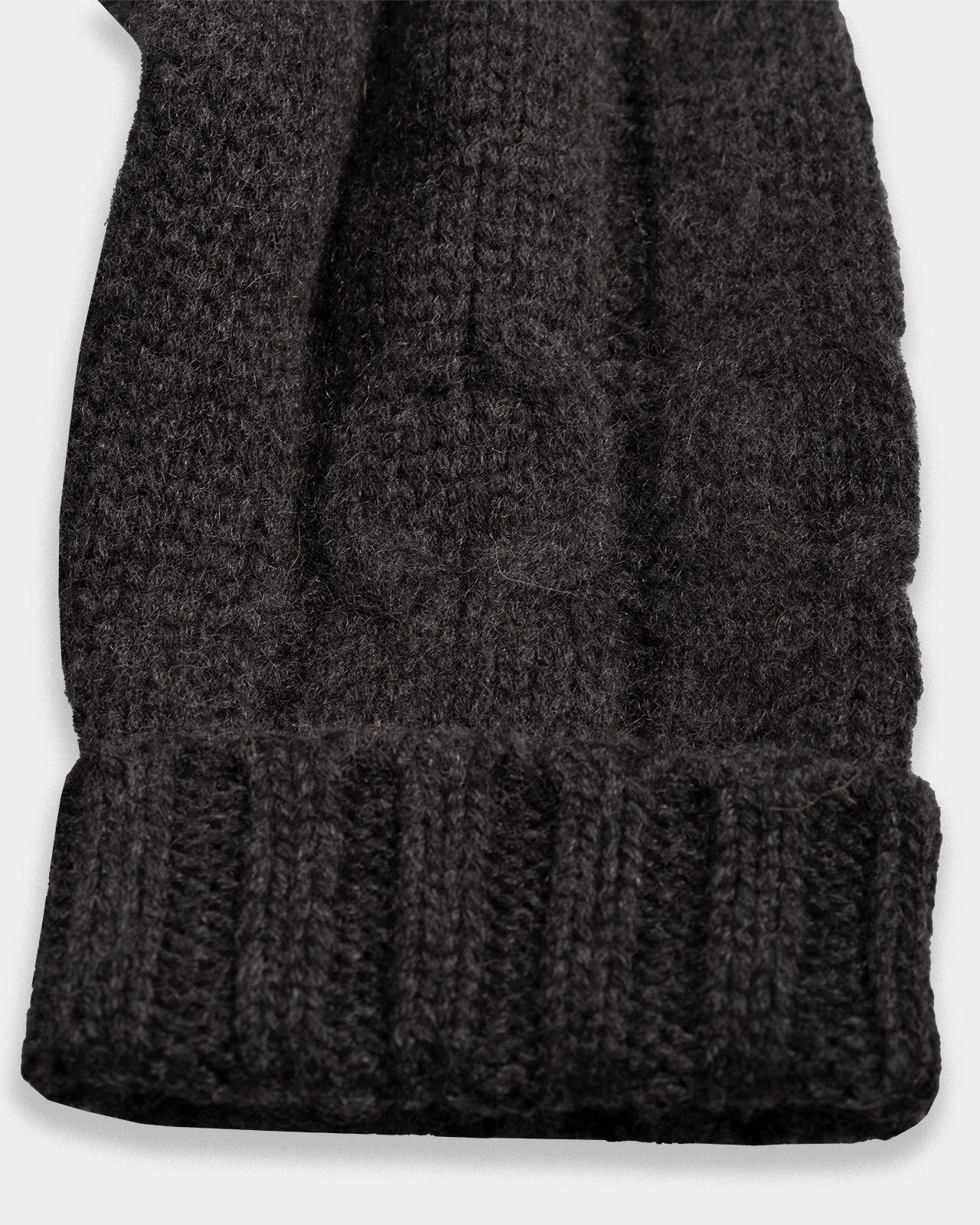 Charcoal Cable Knit Shawl Cashmere Sweater (Sale)