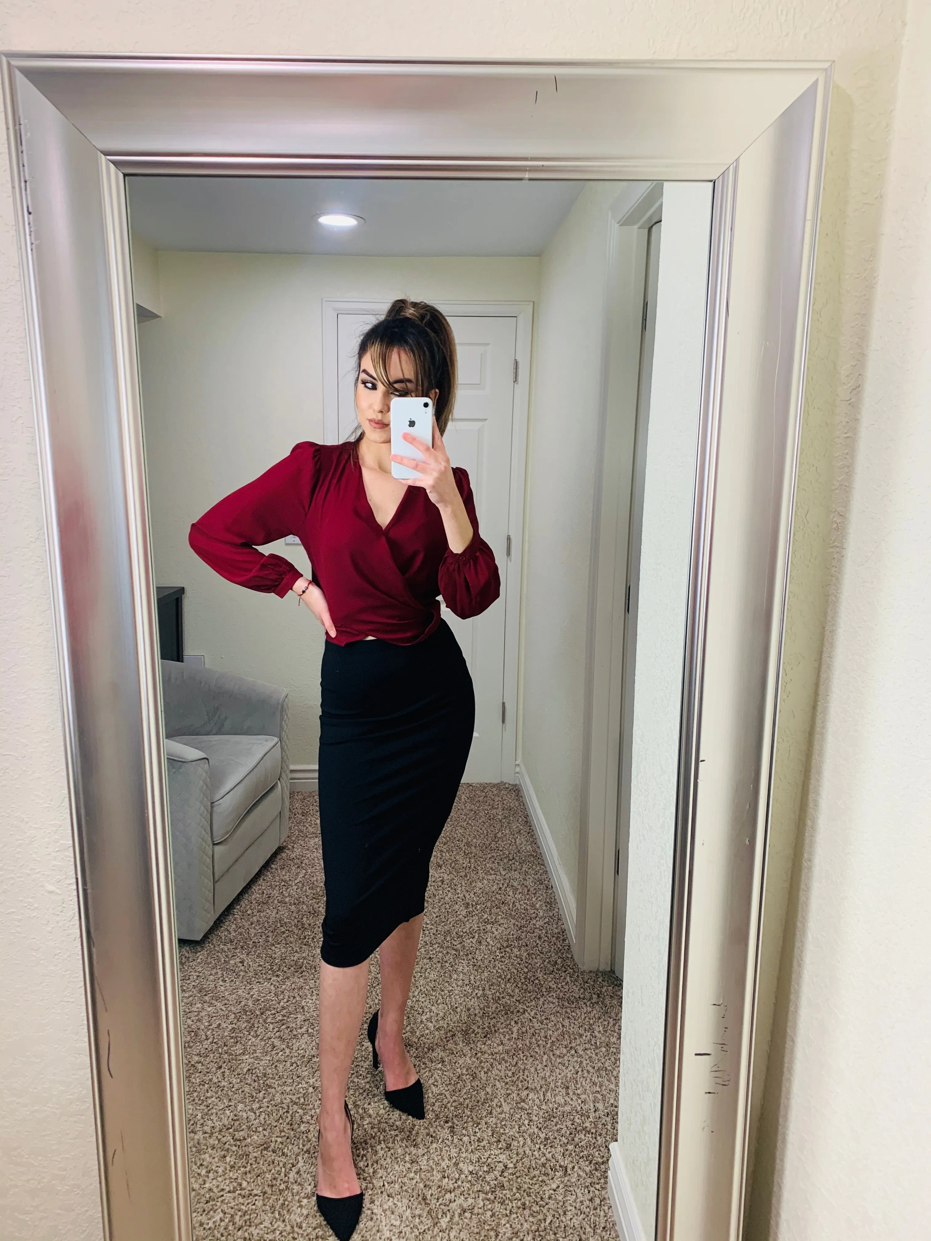Charlotte Black Pencil Skirt