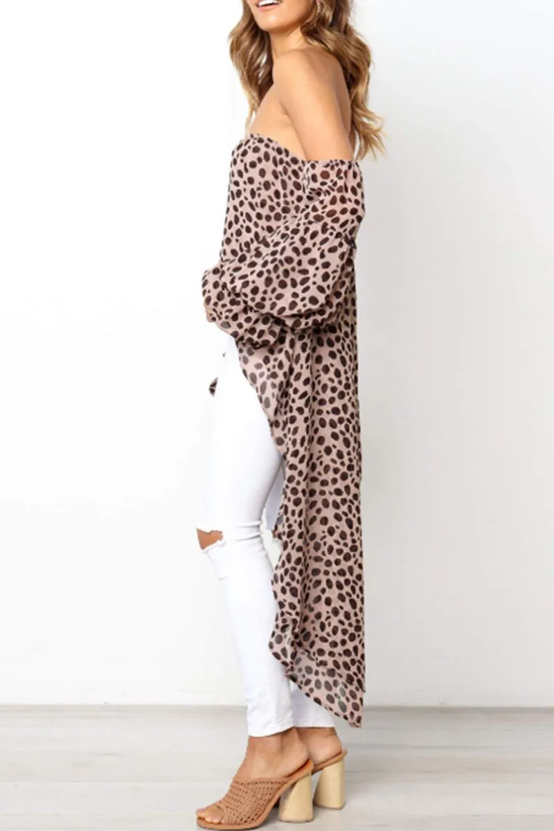 Chicindress Off The Shoulder Leopard Printed Dress