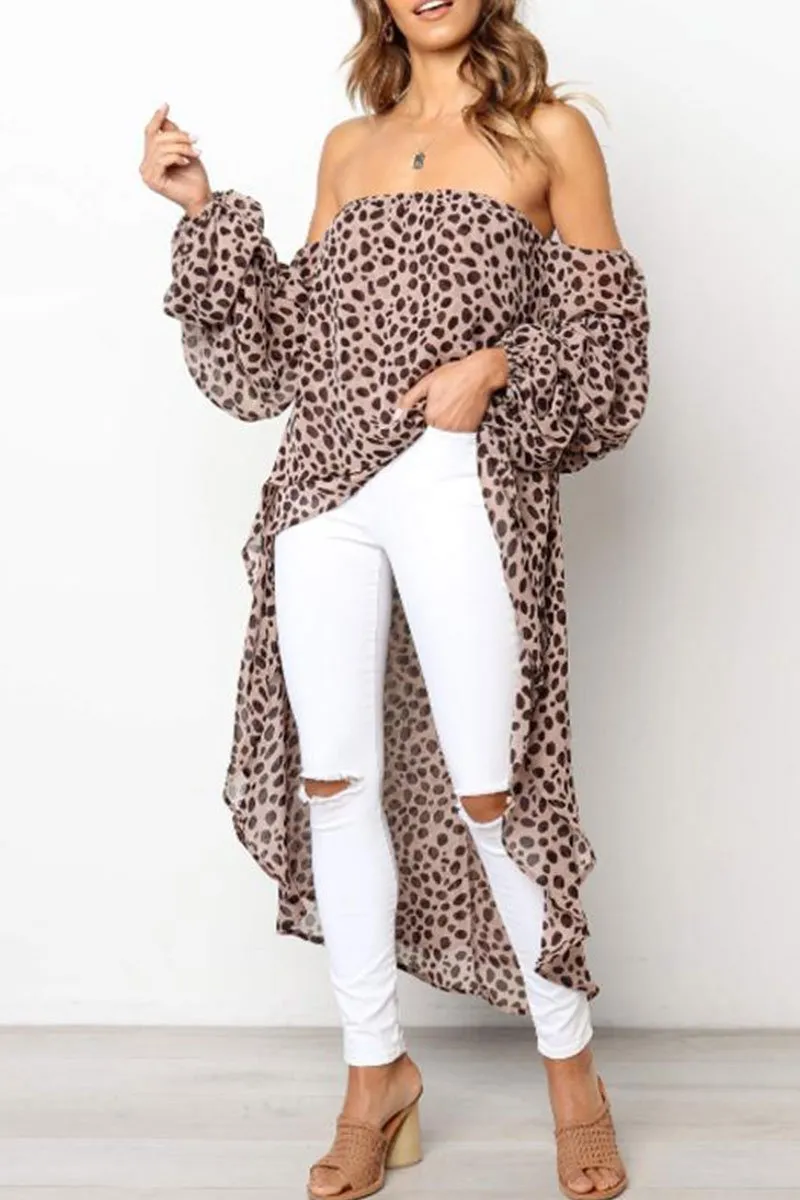 Chicindress Off The Shoulder Leopard Printed Dress