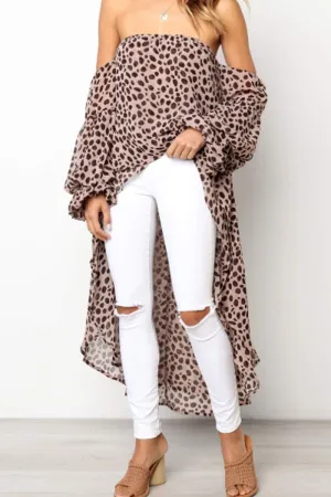Chicindress Off The Shoulder Leopard Printed Dress
