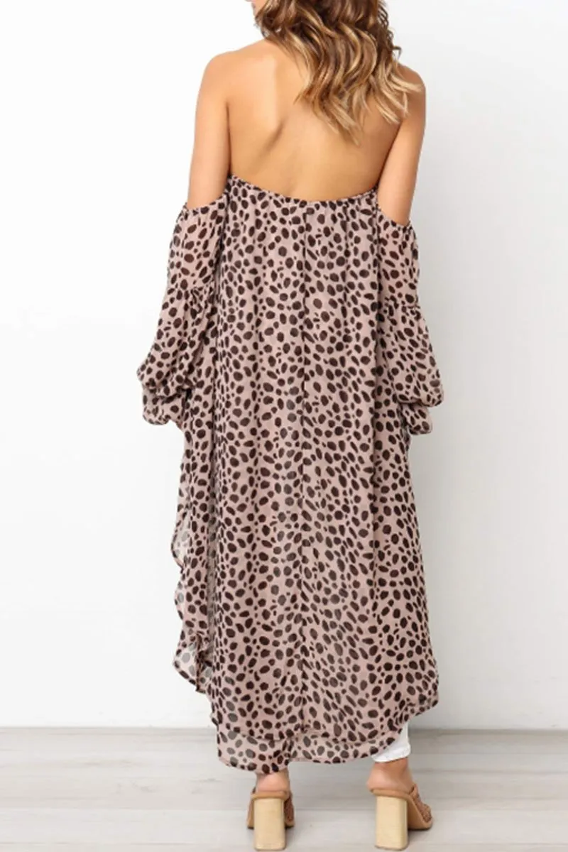 Chicindress Off The Shoulder Leopard Printed Dress