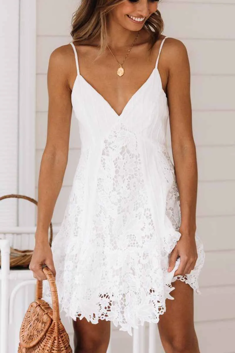 Chicindress Sexy Lace Sling Halter Mini Dresses