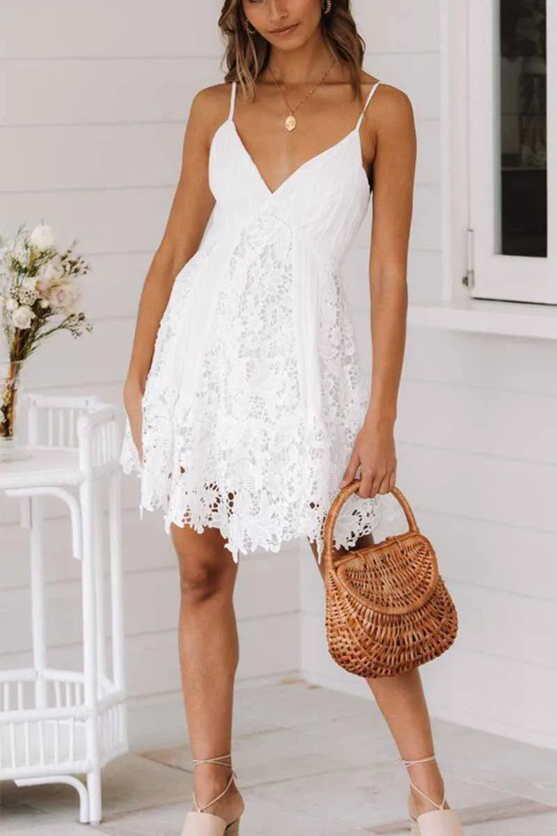 Chicindress Sexy Lace Sling Halter Mini Dresses