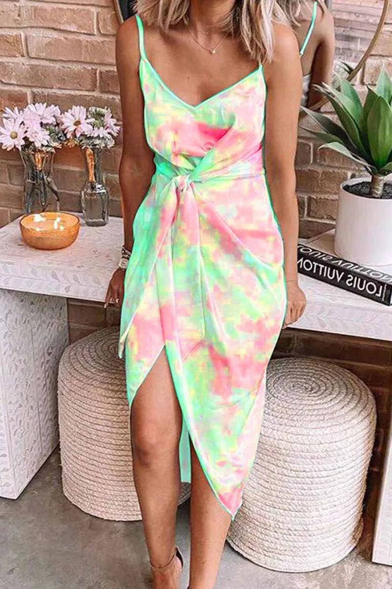 Chicindress Tie-dye Bandage Midi dresses