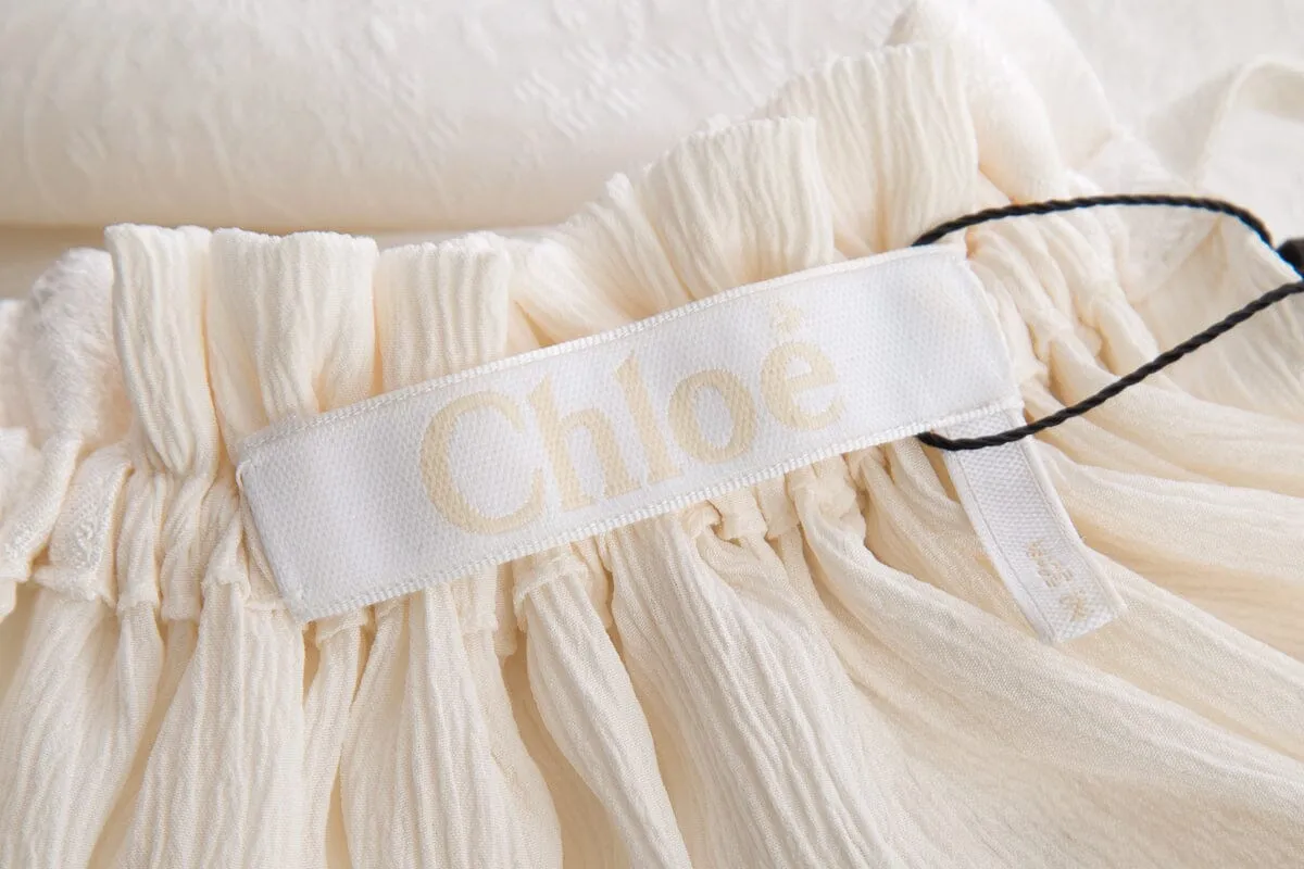 Chloe Cream Sleeveless Side Lace Maxi Dress SZ 42