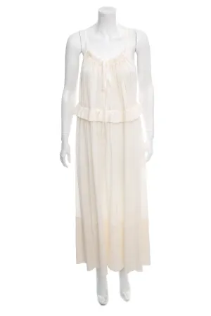 Chloe Cream Sleeveless Side Lace Maxi Dress SZ 42
