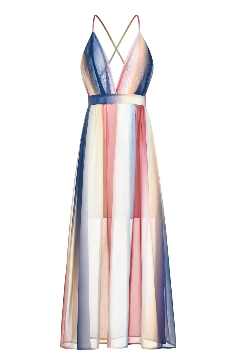 CityHottie Sling Bohemian Print Maxi Dress