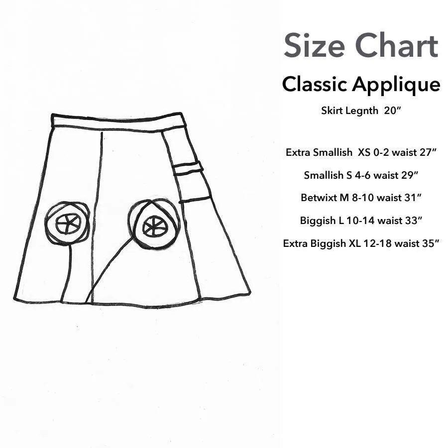 Classic Applique Skirt-Poppy