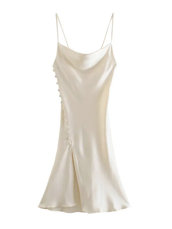 CM-D081832 Women Casual Seoul Style Solid Sleeveless Backless Midi Dress - White