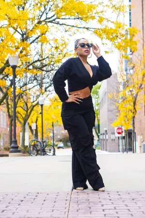 Comfy Big Pockets Cargo pants (Black)
