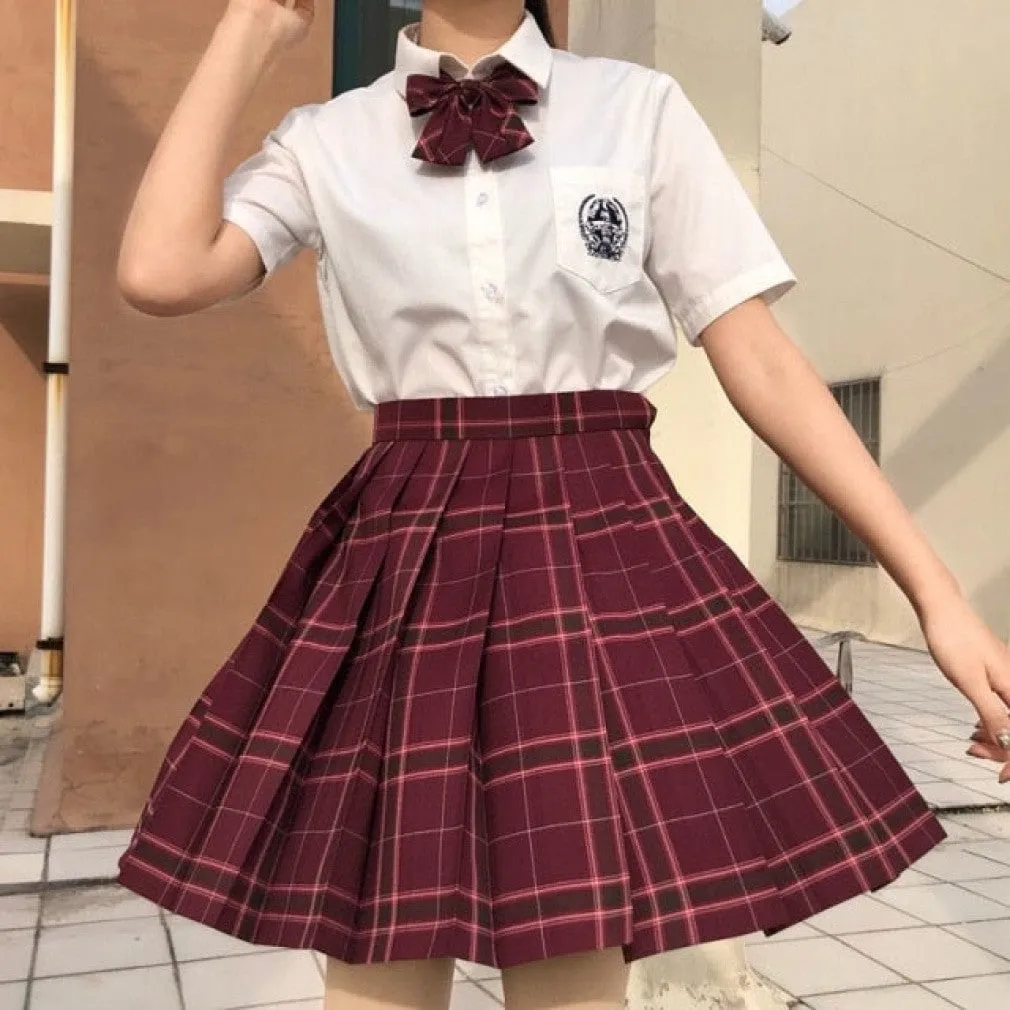 ContiNent 33 Plaid Women Pleated Skirt Bow Knot Summer High Waist Preppy Girls Dance Mini Skirt Cute A Line