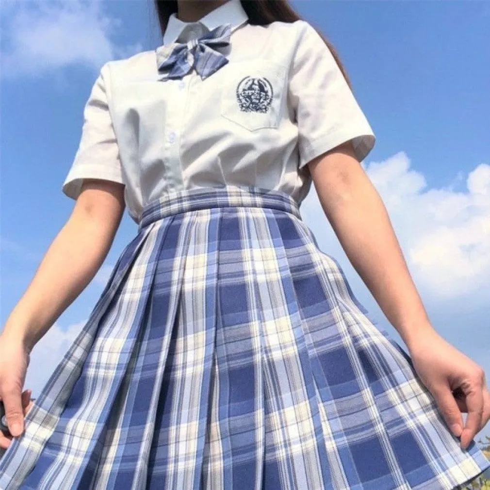ContiNent 33 Plaid Women Pleated Skirt Bow Knot Summer High Waist Preppy Girls Dance Mini Skirt Cute A Line