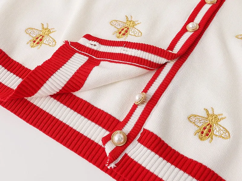Contrast Color Button Knitted Sweaters