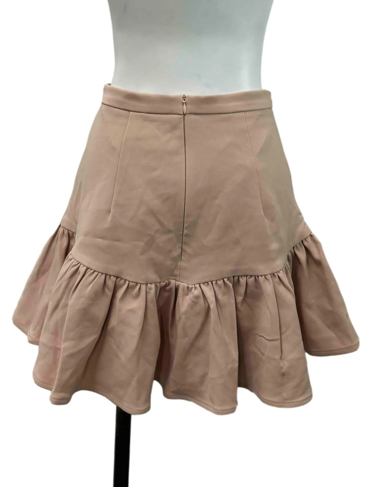 Coral Pink Ruffle Edge Mini Skirt
