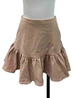 Coral Pink Ruffle Edge Mini Skirt