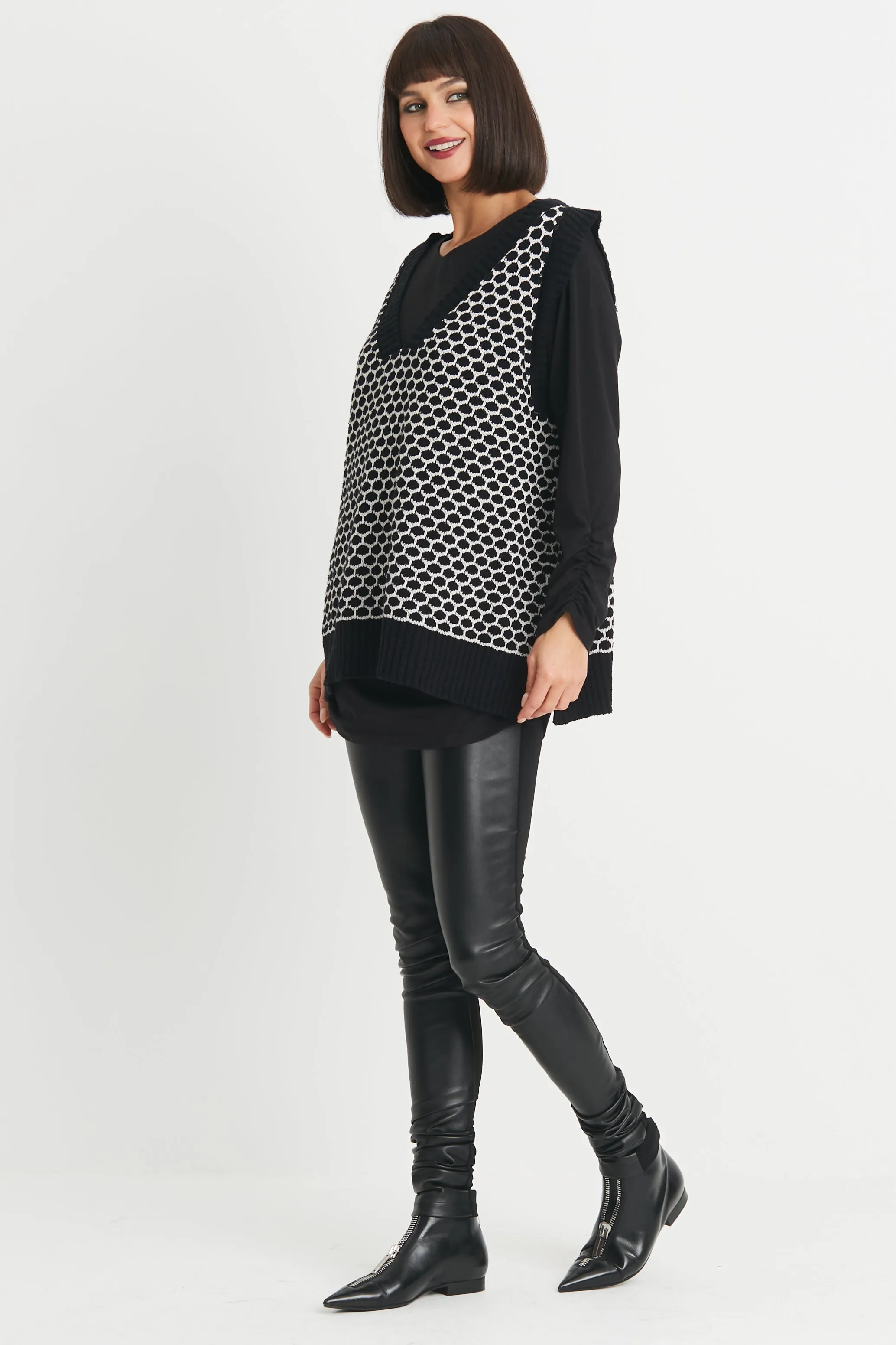 Cotton Bee Hive Sweater Vest
