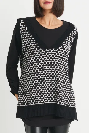Cotton Bee Hive Sweater Vest