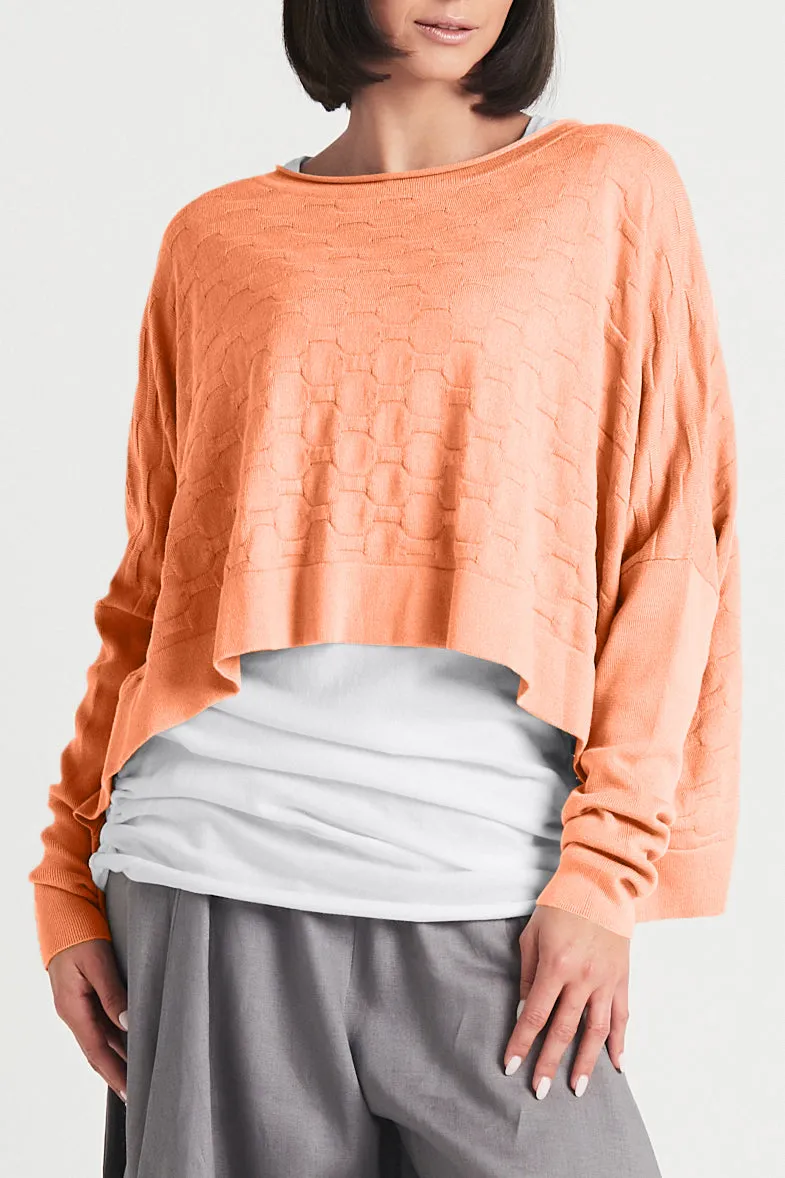 Cotton Honeycomb Crewneck Sweater