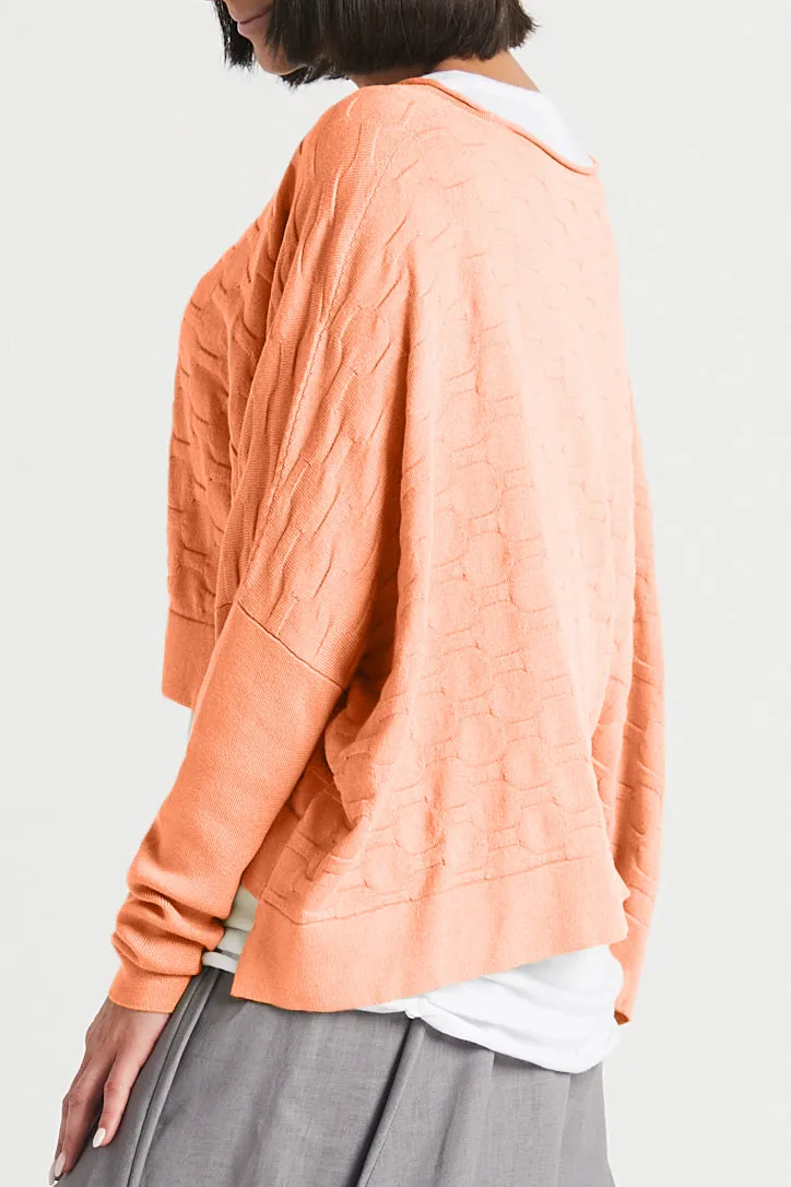 Cotton Honeycomb Crewneck Sweater