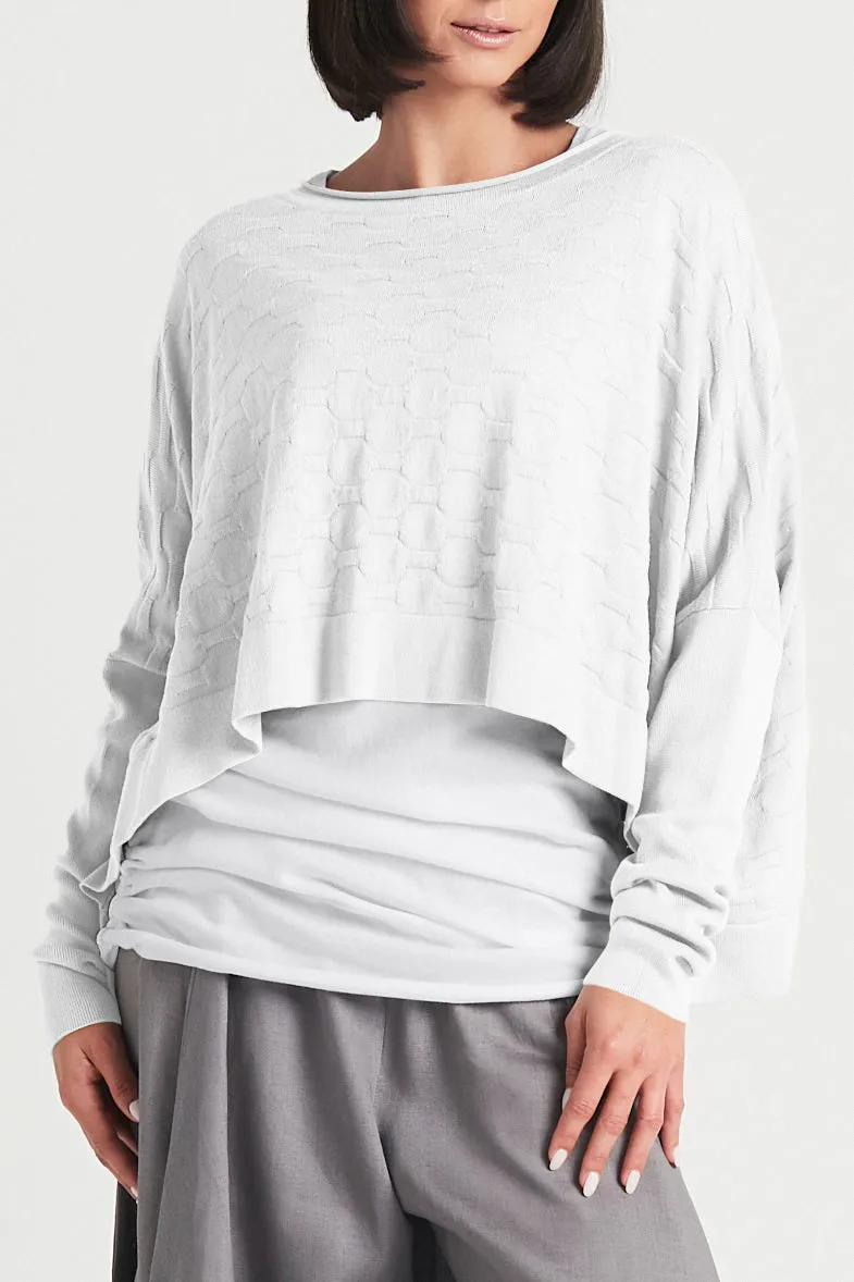 Cotton Honeycomb Crewneck Sweater