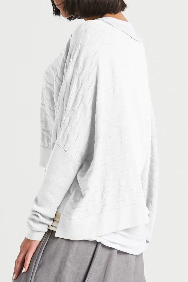 Cotton Honeycomb Crewneck Sweater