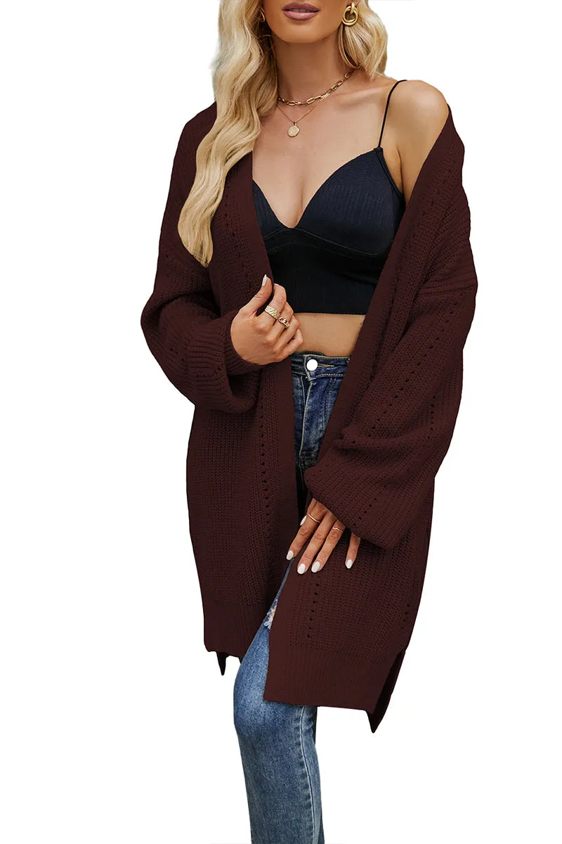 CR3358 Knitted Long Cardigan Outerwear