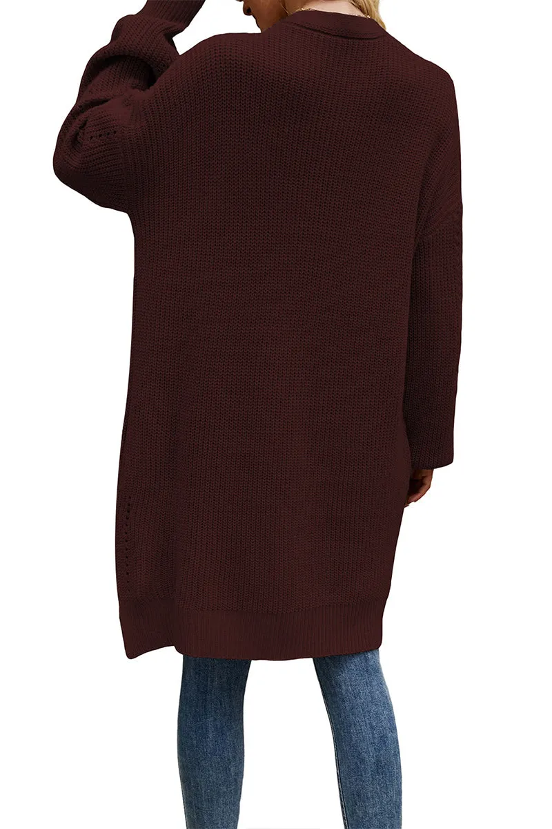 CR3358 Knitted Long Cardigan Outerwear
