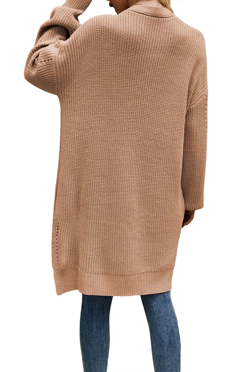 CR3358 Knitted Long Cardigan Outerwear