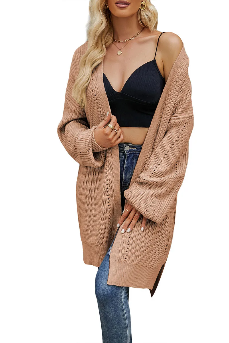 CR3358 Knitted Long Cardigan Outerwear