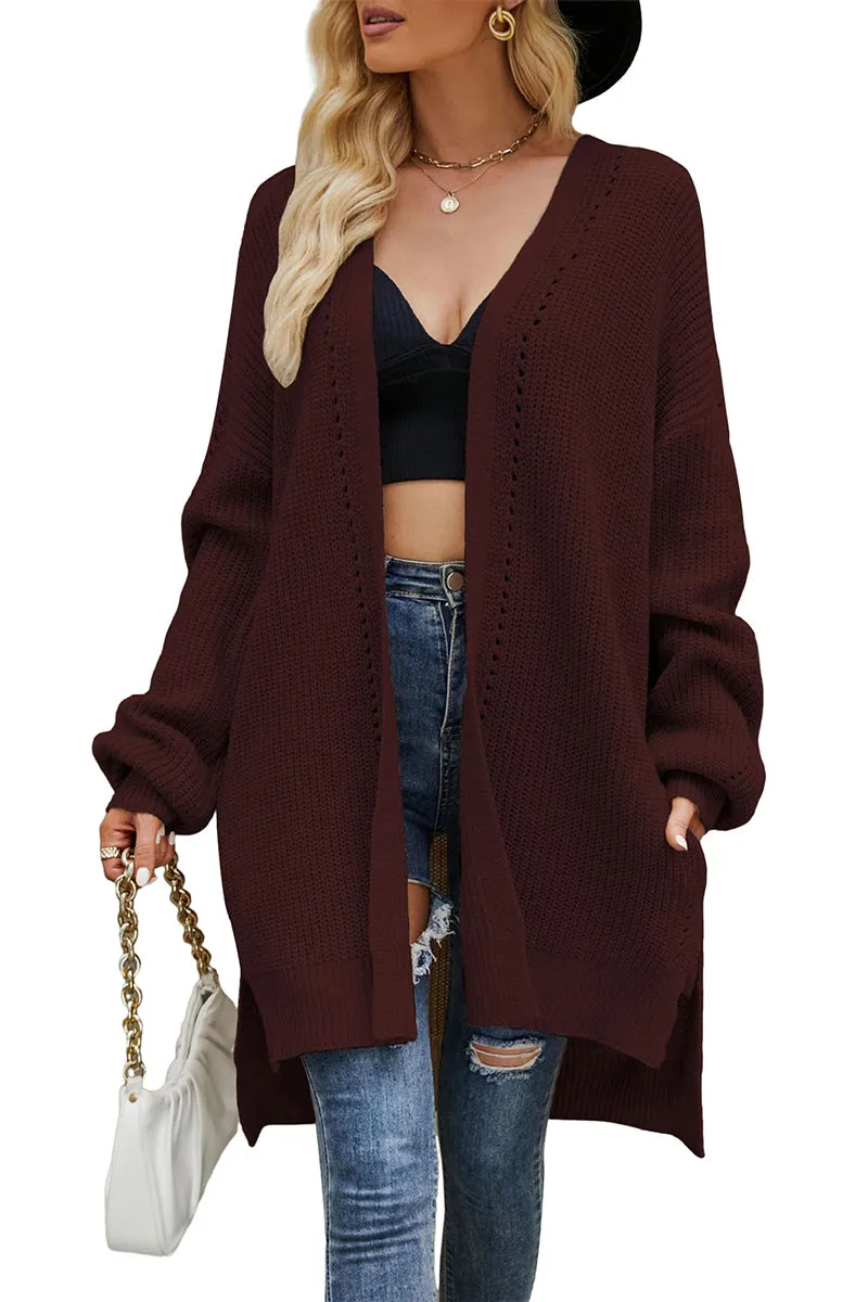 CR3358 Knitted Long Cardigan Outerwear