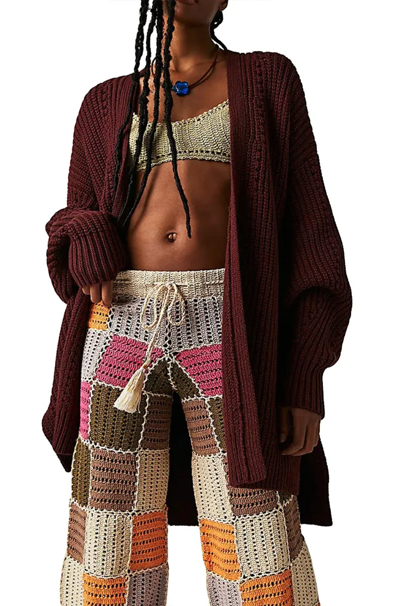 CR3358 Knitted Long Cardigan Outerwear