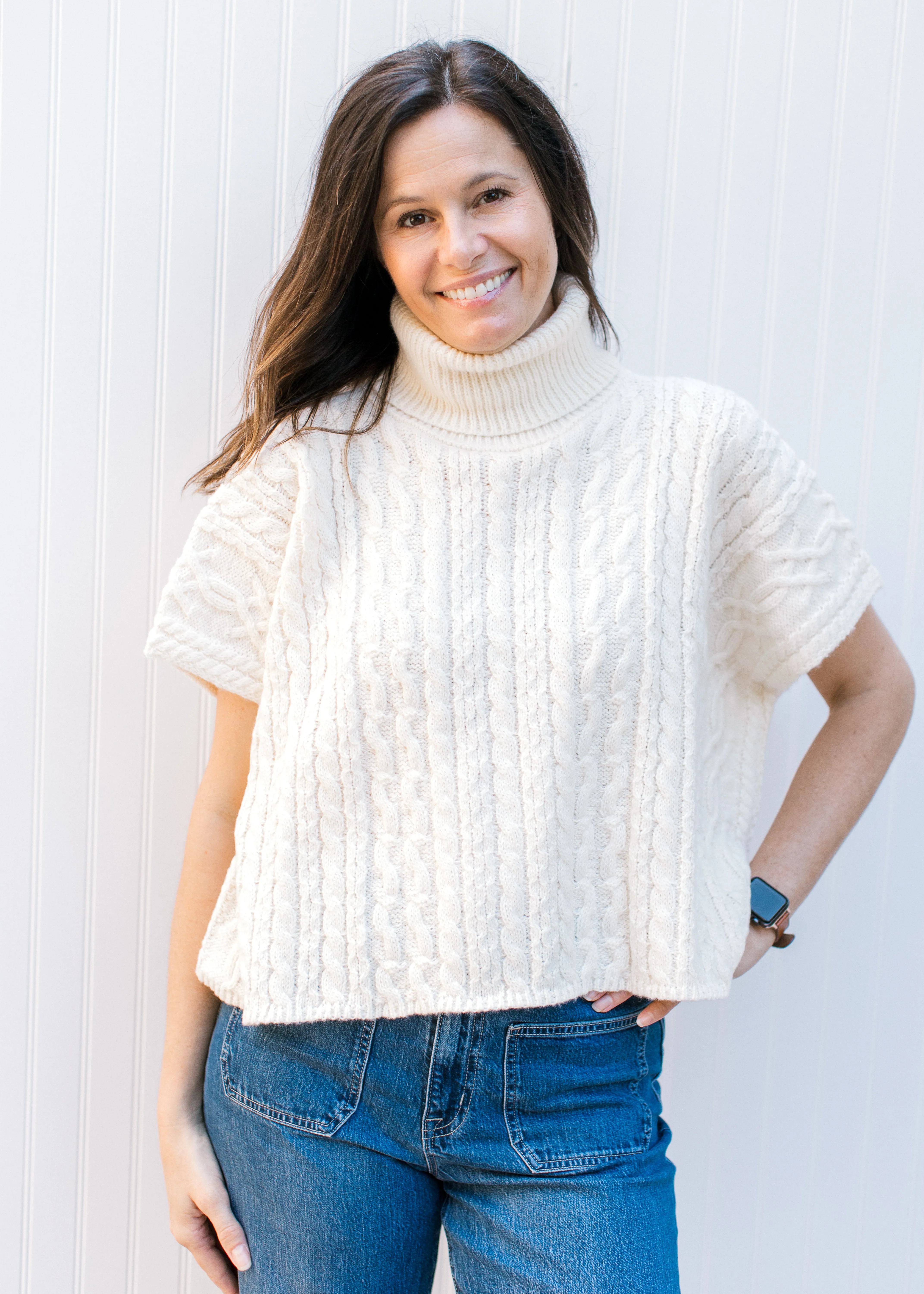 Creamy Cowl Neck Sweater B