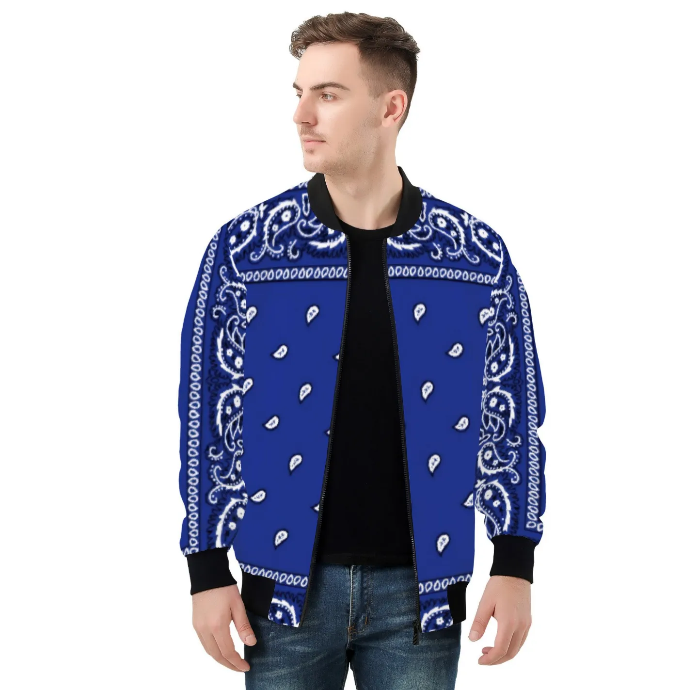 Crip Cuz Blue Bandana Men's/Unisex Bomber Jacket