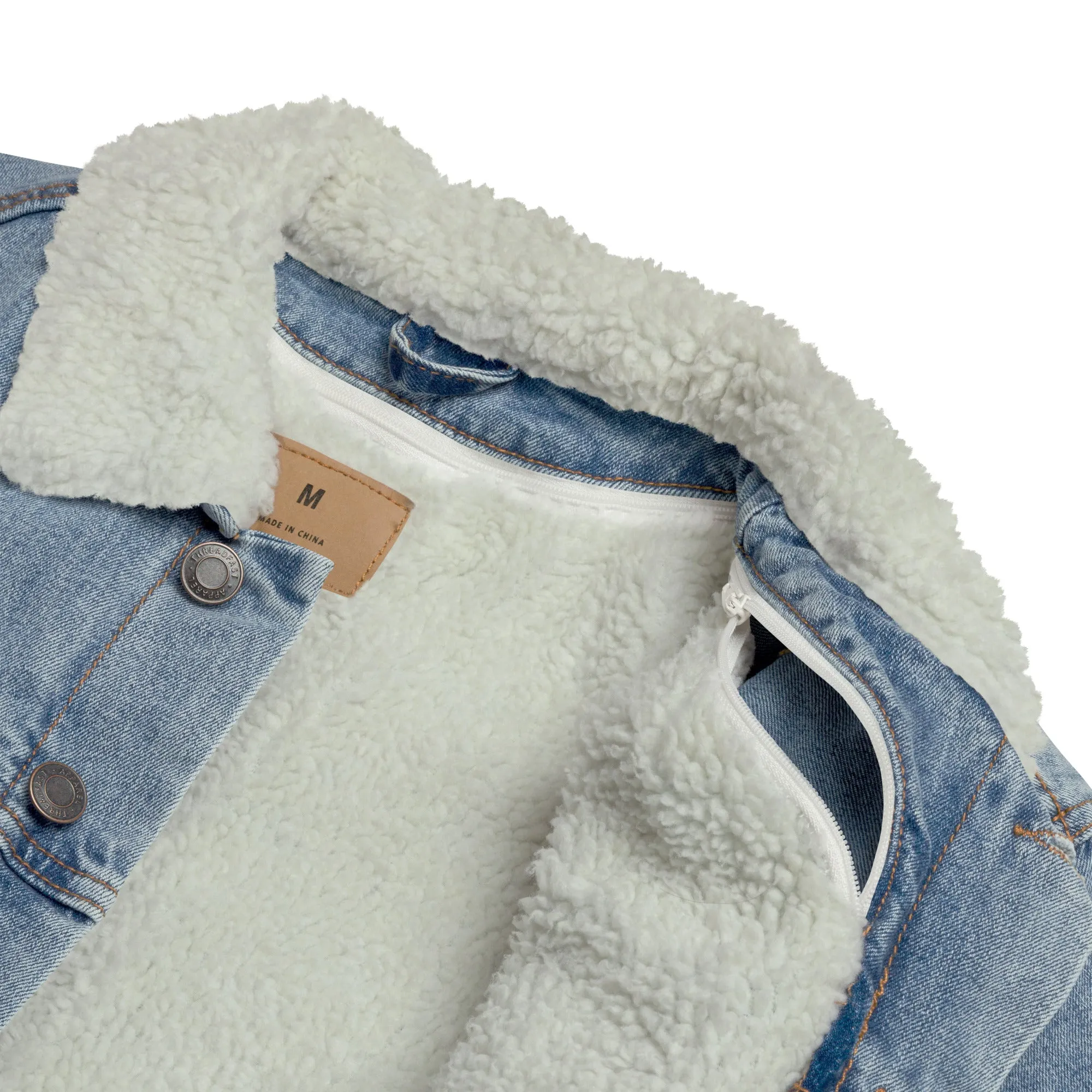 Custom Drps Unisex denim sherpa jacket
