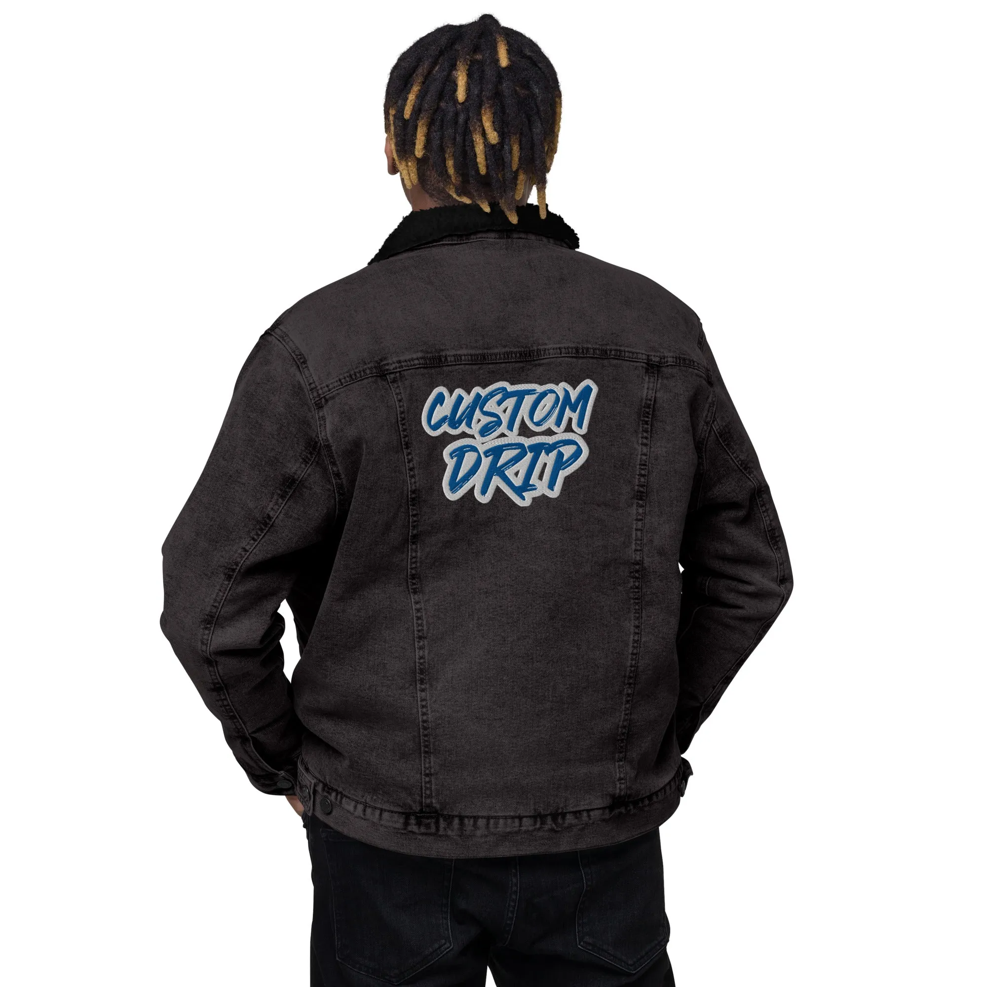 Custom Drps Unisex denim sherpa jacket