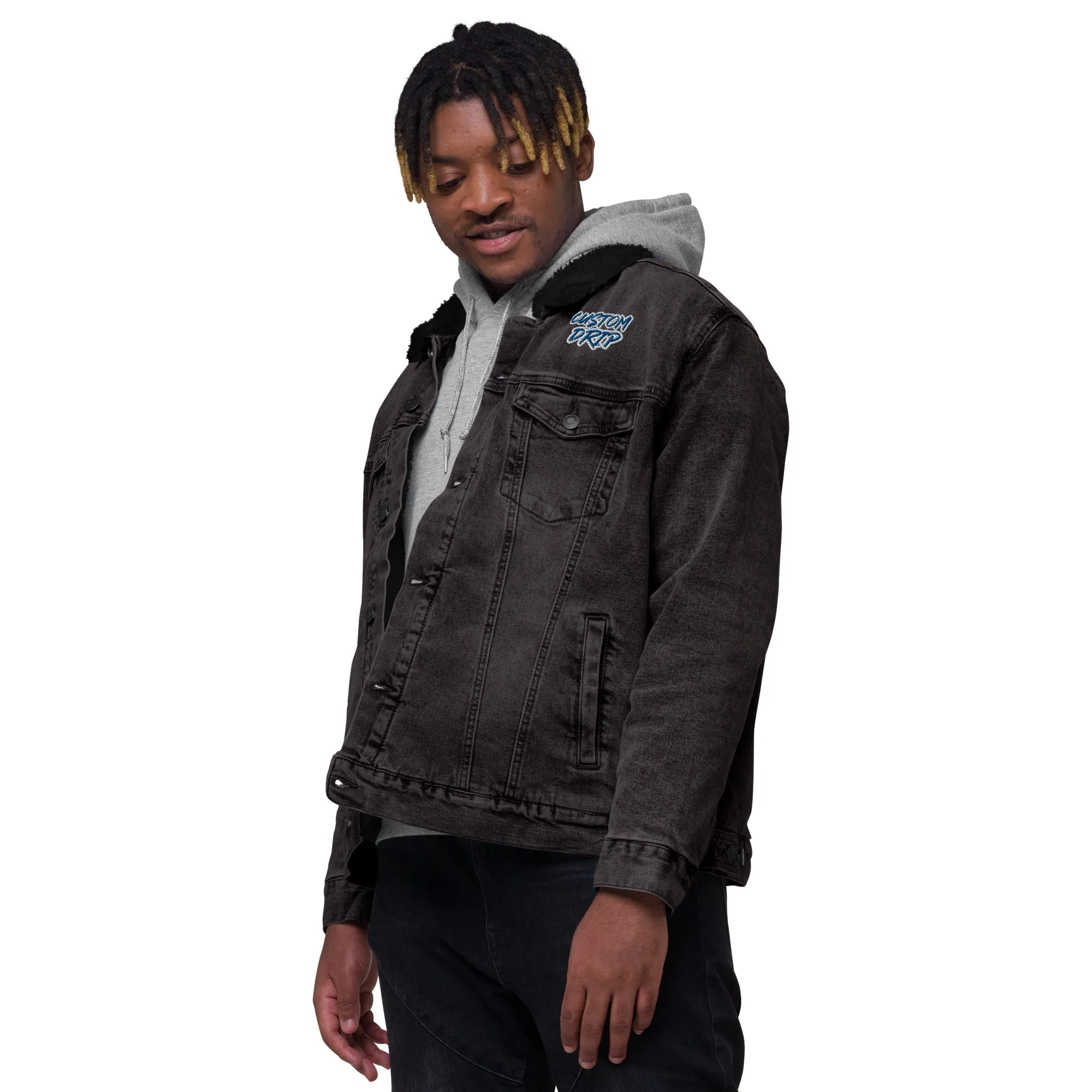 Custom Drps Unisex denim sherpa jacket