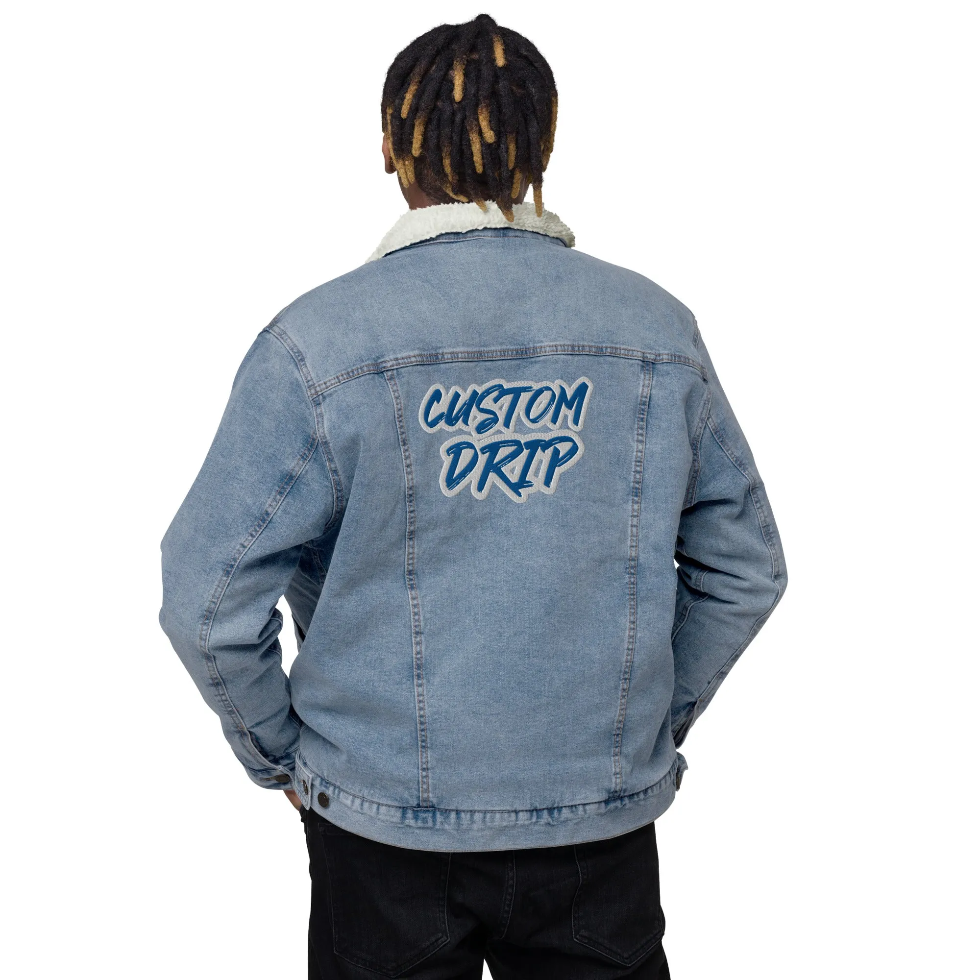Custom Drps Unisex denim sherpa jacket